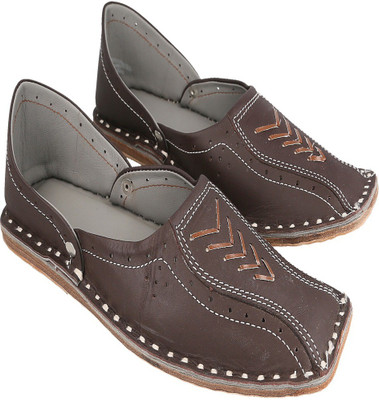 

Rajasthani-Fashion Men Rajasthani Handmade Ethnic Juti Tan Leather Mojari Shoe 201 Mojaris For Men(Brown