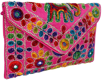 

SUVASANA Women Casual Pink Cotton Sling Bag