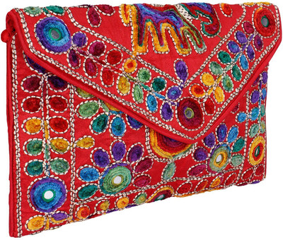 

SUVASANA Women Casual Red Cotton Sling Bag