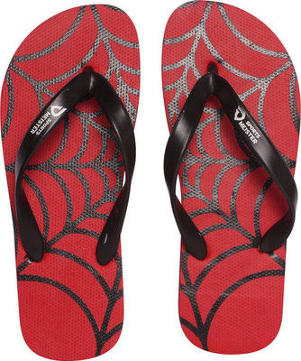 

Sports Meister Sports Meister for Fashionable Stylish Men's Red Color Spider's Web Designs Rubber Flip Flop Flip Flops