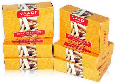 

Vaadi Herbals Divine Sandal Soap with Saffron & Turmeric (75 Gms)(75 g, Pack of 6)