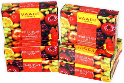 

Vaadi Herbals Fruit Splash Soap with Extracts of Orange, Peach, Green Apple & Lemon (75 Gms)(75 g, Pack of 6)