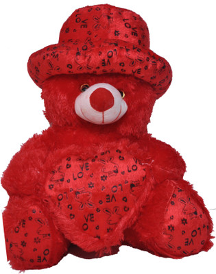 

ROSHNI GALAXY RED MEDIUM CAP HEART TEDDY - 20 inch(RUBY RED)