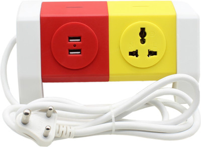 

Impro 3 Plugs + 2 Usb Tower Power Sockets Spike Buster - 2 Floors Horizontal - Surge Protector - Universal Multi Plug Points Adapter - High Quality 3 Socket Surge Protector(Multicolor)