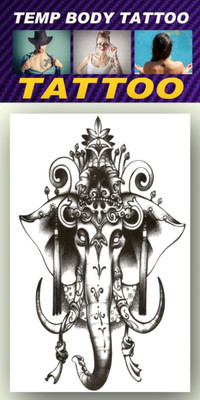 

smilendeal Smilendeal_TB0038 Elephant Temp Body Big Size Tattoo(Elephant)