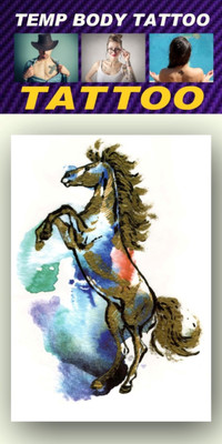 

smilendeal Smilendeal_TB0035 Horse Temp Body Big Size Tattoo(Horse)