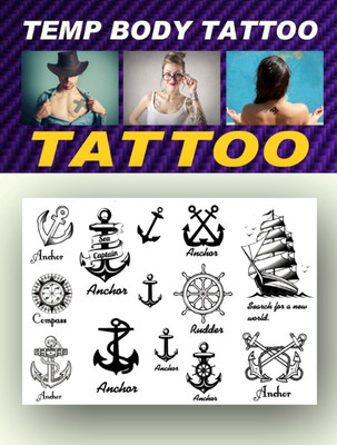 

smilendeal Smilendeal_TB0041 Sea Anchor Temp Body Big Size Tattoo(Sea Anchor)