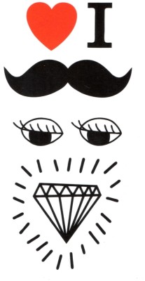 

smilendeal Smilendeal_T2515 I Love Mustache Temp Body Tattoo(I Love Mustache)