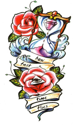 

smilendeal Smilendeal_T2553 Time Flies Temp Body Tattoo(Time Flies)