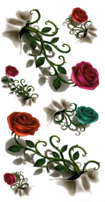 

smilendeal Smilendeal_T2528 Roses Temp Body Tattoo(Roses)