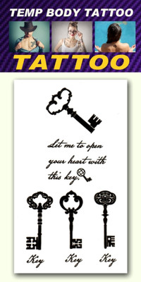

smilendeal Smilendeal_T2514 Key Temp Body Tattoo(Key)