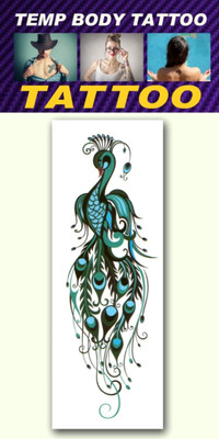 

smilendeal Smilendeal_T2601 Peacock Temp Body Tattoo(Peacock)