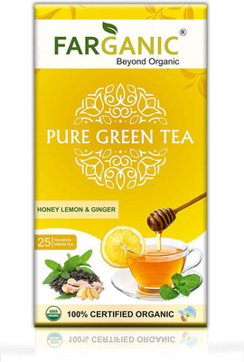 FARGANIC LEMON GINGER HONEY Green Tea bags. 100% Certified Organic green tea. 25 Tea Bags Lemon, Ginger, Honey Green Tea Bags Box(25 g) FARGANIC LEMON GINGER HONEY Green Tea bags. 100% Certified Organic green tea. 25 Tea Bags Lemon, Ginger, Honey Green Tea Bags Box(25 g)