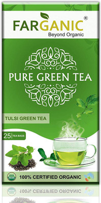 

FARGANIC Tulsi Green Tea Bag 100% Certified Organic Green Tea as per NPOP and USDA-NOP 25 Tea Bags Tulsi Green Tea Bags(25 g, Box)