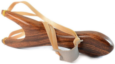 

FashionFrame Solid Sheesham Wooden Handle Slingshot, Gulel, Hand Crafted Sling Shot Catapult Latex Bands(Brown)