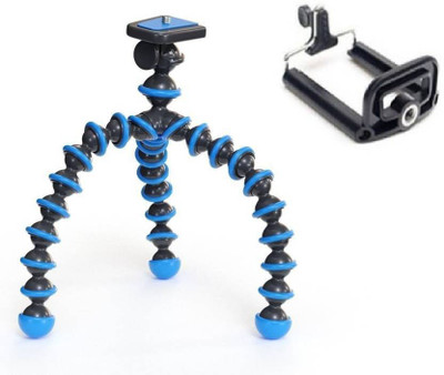 

Ruhi Adjustable Mini Octopus Mobile Phone Camera Stand Clip Bracket Holder Tripod (Blue, Supports Up to 500 g) Tripod(Multicolor, Supports Up to 500 g)