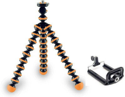 

Ruhi Mini Octopus Adjustable Mobile Phone Camera Stand Clip Bracket Holder And Tripod (Orange, Supports Up to 500 g) Tripod(Multicolor, Supports Up to 500 g)