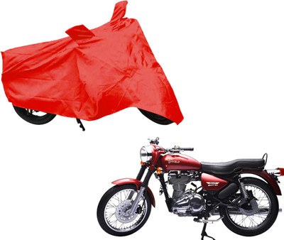 AUTO PEARL Two Wheeler Cover for Royal Enfield(Electra Delux, Red)