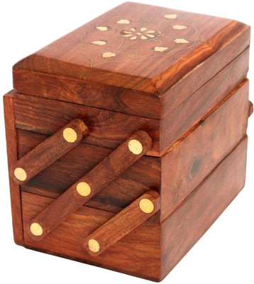 

Craftpoint Handmade Wooden 5x3.5x5-inches Jewellery Box for Women(Brown) Jewellery Box Vanity Box(Brown)