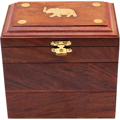 

Craftpoint Wooden Jewellery Box for Women - Wooden Jewellery Storage Box - Jewellery Organizers Box - Storage Boxes for Jewellery - Wood Multipurpose Jewellery Holder Jewellery Box Vanity Box(Brown)