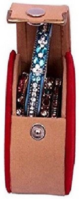 

OmneityHuckster Bracelet Box OmneityHuckster Pack of 1 Round Bangle small Box Travel Case jewellery Vanity Box (Beige) Vanity Box(Beige)