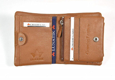 

lunatik Men Casual Tan Genuine Leather Wallet(12 Card Slots)