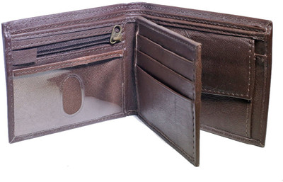 

NUKAICHAU Men Casual Brown Genuine Leather Wallet(8 Card Slots)