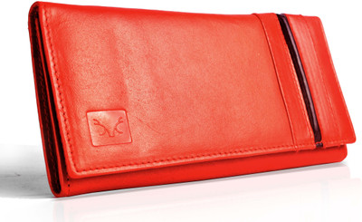 

Bizarre Kraftz Women Casual Red Genuine Leather Wallet(13 Card Slots)