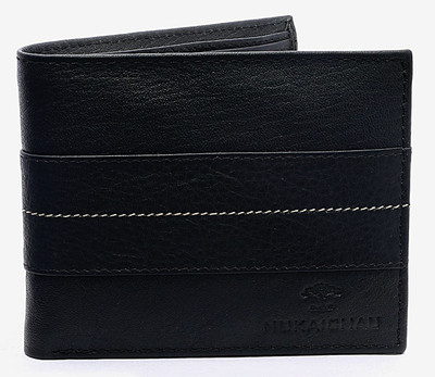 

NUKAICHAU Men Casual Black Genuine Leather Wallet(8 Card Slots)