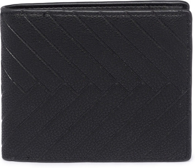 Globus Men Formal Black Artificial Leather Wallet(1 Card Slot)