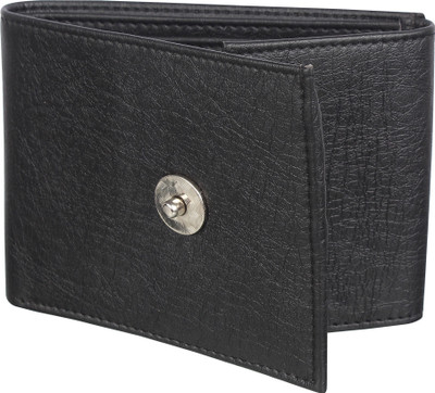 

JK Leather Men Tan Artificial Leather Wallet(8 Card Slots), Black