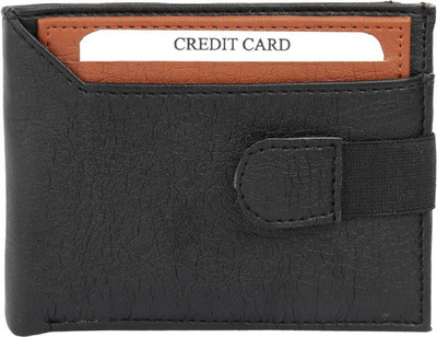 

Just Leather Boys Black Artificial Leather Wallet(5 Card Slots), Black&tan
