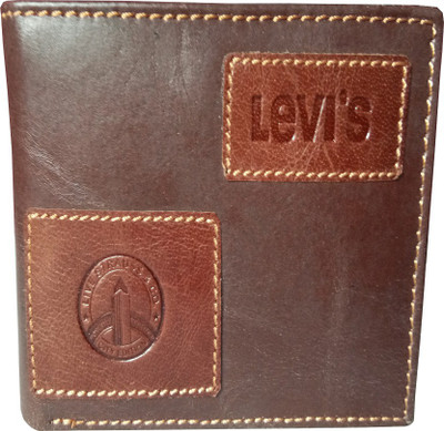 

Levi Boys Brown, Red Genuine Leather Money Clip(3 Card Slots), Coffee