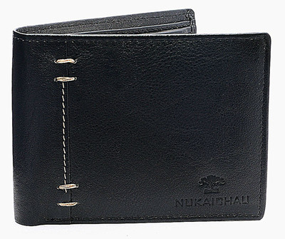 

NUKAICHAU Men Casual Black Genuine Leather Wallet(8 Card Slots)