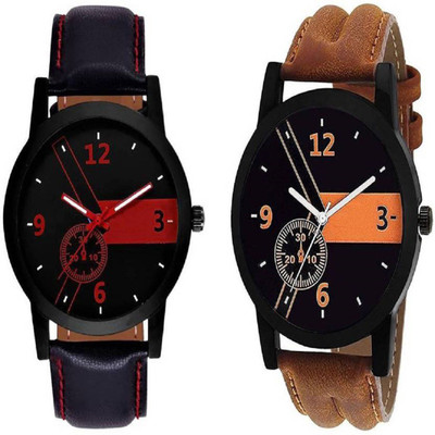 

parekh enterprise new black and broun belt combo watch for men and boys Watch - For Men