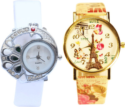 

NEUTRON Modish Heart Peacock And Paris Eiffel Tower White And Multi Color Color Combo Watch (G80-G252) For Girls And Women Watch - For Girls
