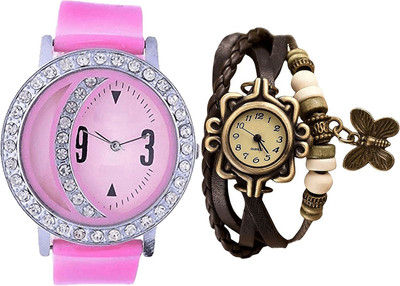 

NEUTRON Brand New Casual Butterfly Pink And Brown Color Combo Watch (G73-G61) For Girls And Women Watch - For Women