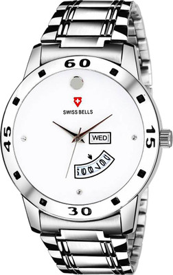 

Svviss Bells 1071TA Original White Dial Silver Steel Chain Day and Date Multifunction Chronograph Wrist Watch for Men - SB-1071 Watch - For Men