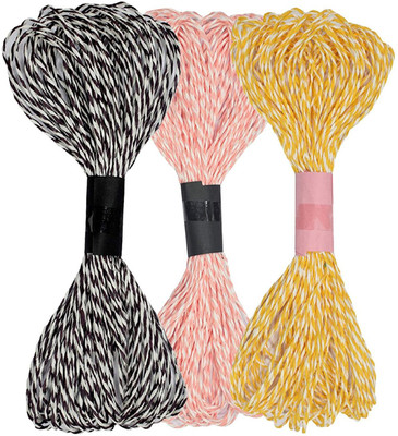 

AsianHobbyCrafts Dual Color Paper Thread Twine Cord (2mm, 20m, 3 Pieces)