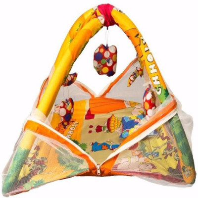 

royal aditya Bed 02 Foldable Cotton Printed(Fabric, Yellow)