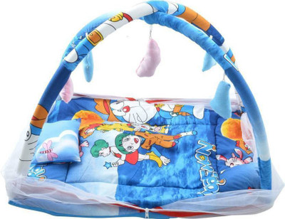 

royal aditya Bed 01 Foldable Cotton Printed(Fabric, Sky blue)