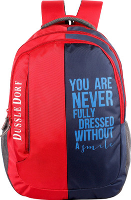 

Dussledorf Leonardo Red Laptop Backpack 20 L Laptop Backpack(Red), Red and blue