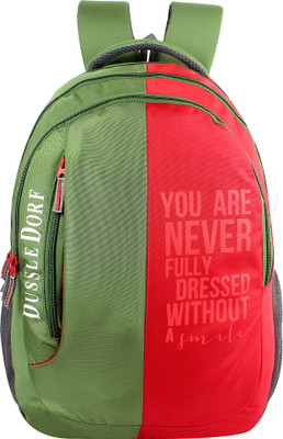 

Dussledorf Leonardo Green Laptop Backpack 20 L Laptop Backpack(Green), Green and red
