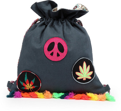 

The House of Tara Canvas Patch Print Slim 2 L Backpack(Blue)