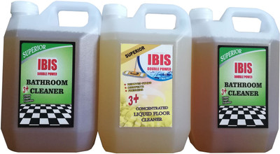 

IBIS CLEANING LIQUIDS COMBO : 2 LITRE BATHROOM CLEANER -COLOGNE PERFUME & 1 LTR FLOOR CLEANING LIQUID- LIME FLAVOUR : 3 LITRES FRAGRANCE, LIME PERFUME(3000 ml, Pack of 3)
