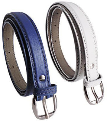 

PINKIT Girls Casual Blue, White Genuine Leather Belt, Multicolor