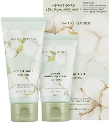 

Nature Republic Cotton Armpit Kit Underarm Scrub Wash 80ml and Underarm Whitening Cream 50ml Korea(0 g)