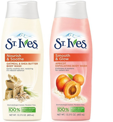 

St. Ives Pink Lemon & Mandarin Orange + Oatmeal & Shea Butter Body Wash - 400ml each (B1G1)(400 ml, Pack of 2)