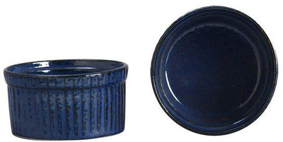 

caffeine Dessert Ramekin Bowl Ceramic/Stoneware in Blue Ferrous Handmade by Caffeine-Set of 2 Ceramic Bowl Set(Blue, Pack of 2)