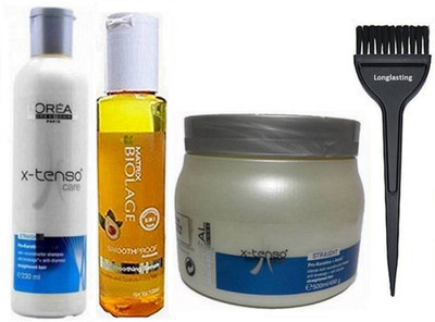 

Longlasting Hair Brush With Loreal Professional Paris X-tenso Shampoo,Hairspa&Matrix Biolage Hair Serum(Set of 4)